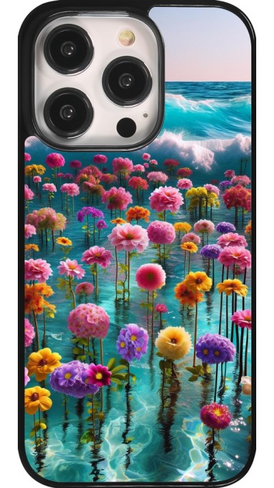 Coque iPhone 14 Pro - Flower sea waves