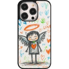 iPhone 14 Pro Case Hülle - Little Angel Sketch Love