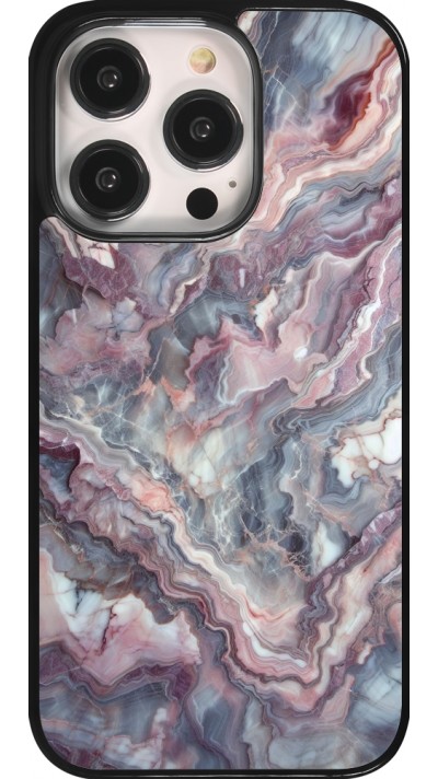 iPhone 14 Pro Case Hülle - Violetter silberner Marmor
