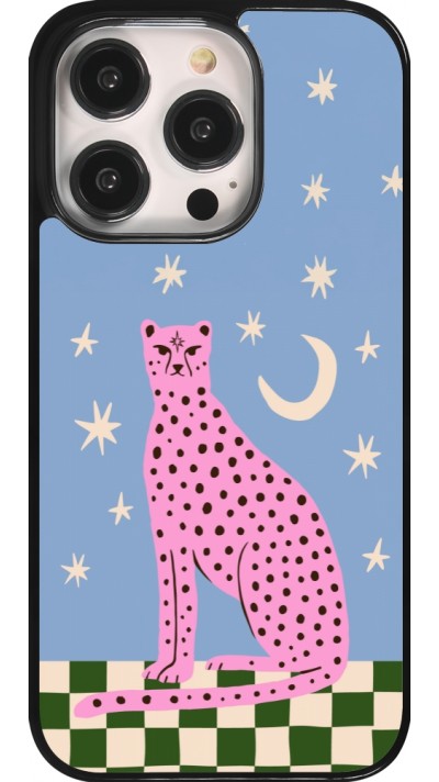 iPhone 14 Pro Case Hülle - Pink leopard with stars 2026