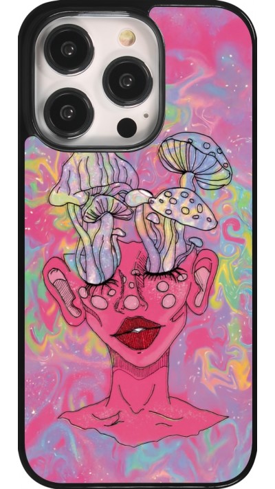 Coque iPhone 14 Pro - Psychedelic pink mushroom