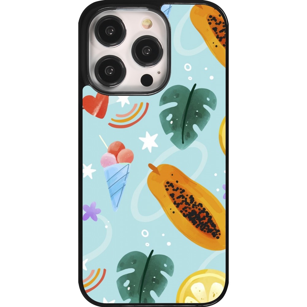 iPhone 14 Pro Case Hülle - Summer 2025 Pattern papaya