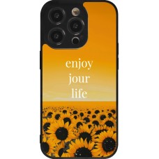 iPhone 14 Pro Case Hülle - Silikon schwarz Summer 2025 Enjoy your life