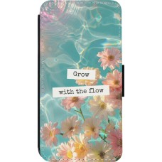 iPhone 14 Pro Case Hülle - Wallet schwarz Summer 2025 Grow with the flow