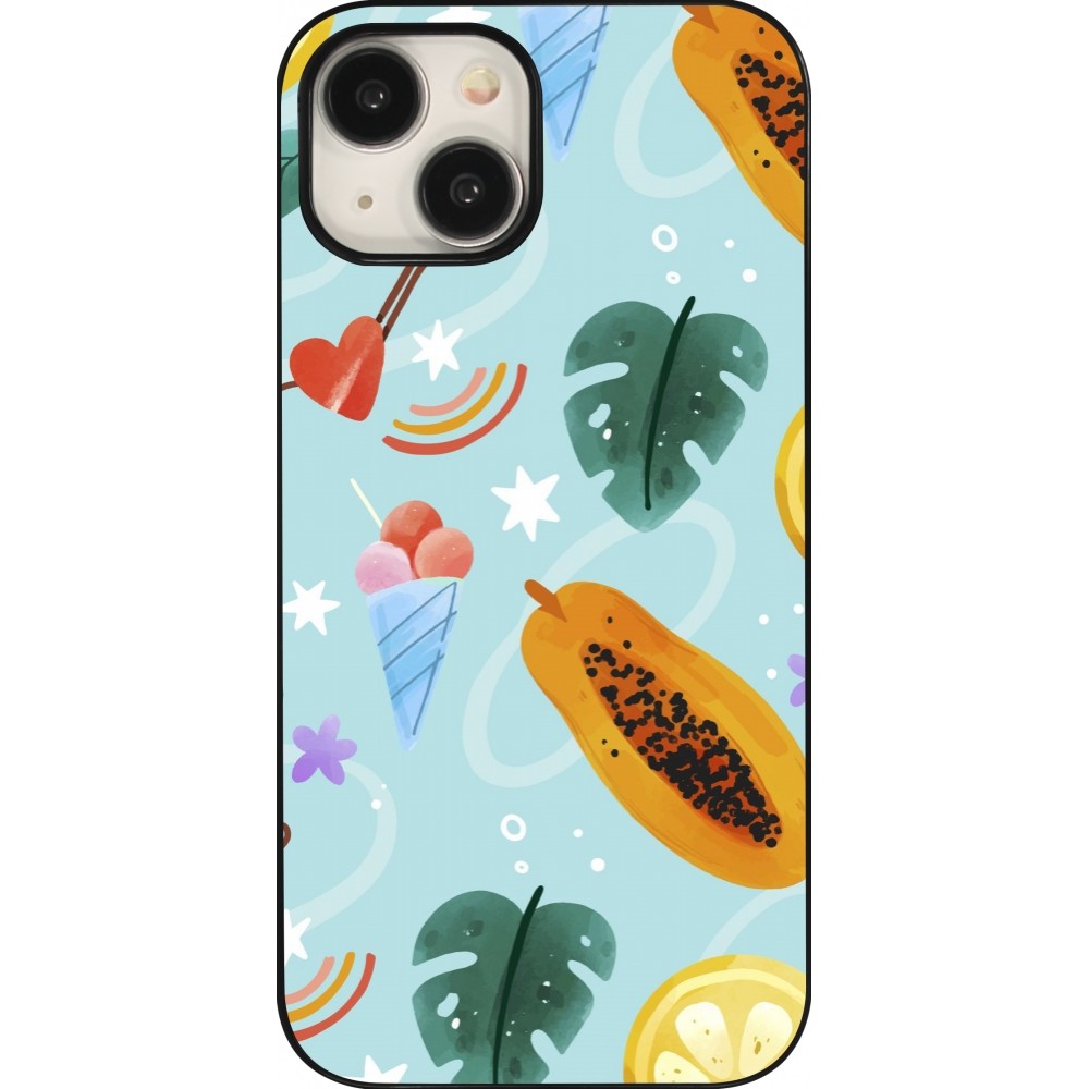 iPhone 15 Case Hülle - Summer 2025 Pattern papaya