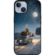 iPhone 15 Case Hülle - Silikon schwarz Christmas 25 Car with Tree Xmas