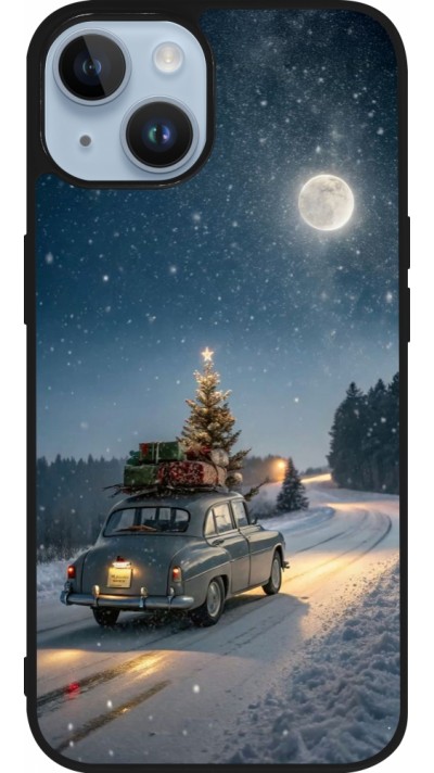 iPhone 15 Case Hülle - Silikon schwarz Christmas 25 Car with Tree Xmas
