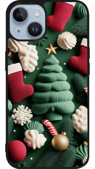 iPhone 15 Case Hülle - Silikon schwarz Christmas 25 Christmas textiles