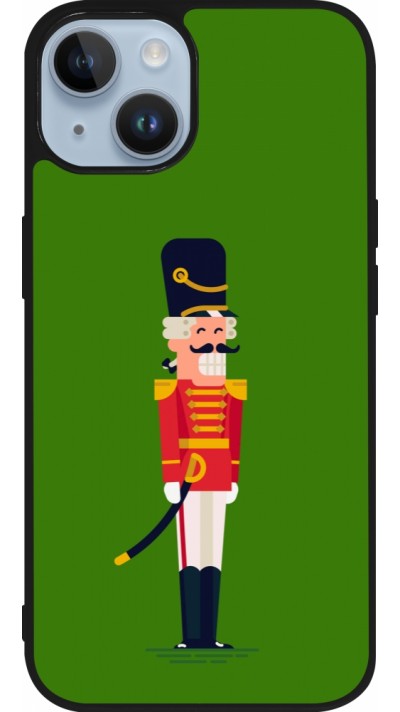 iPhone 15 Case Hülle - Silikon schwarz Christmas 25 Nutcracker Green