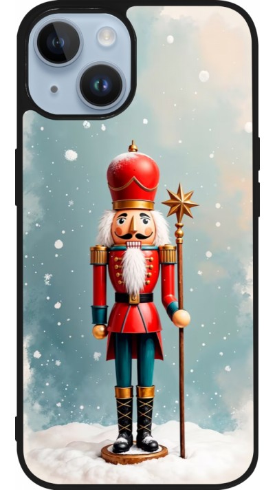 iPhone 15 Case Hülle - Silikon schwarz Christmas 25 Nutcracker Snow