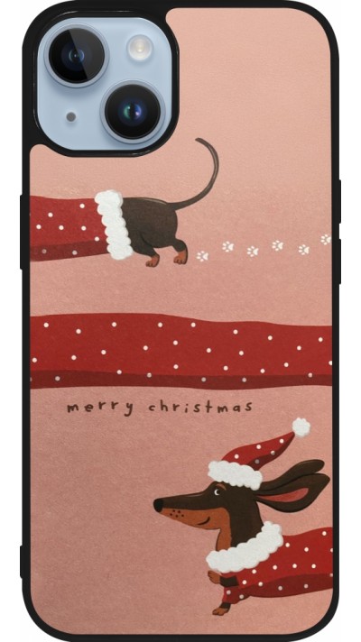 iPhone 15 Case Hülle - Silikon schwarz Christmas 25 Teckel Merry Xmas