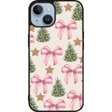 iPhone 15 Case Hülle - Silikon schwarz Christmas 25 Vintage Ribbons