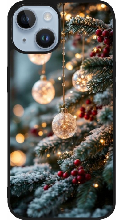 iPhone 15 Case Hülle - Silikon schwarz Christmas 25 Xmas Decorated Tree