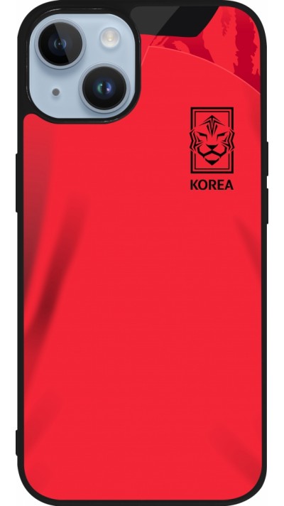 iPhone 15 Case Hülle - Silikon schwarz Südkorea 2022 personalisierbares Fussballtrikot