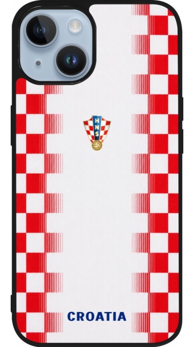 iPhone 15 Case Hülle - Silikon schwarz Kroatien 2026 personalisierbares Fussballtrikot