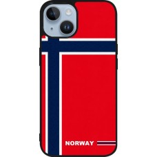 iPhone 15 Case Hülle - Silikon schwarz Norwegen 2026 personalisierbares Fussballtrikot