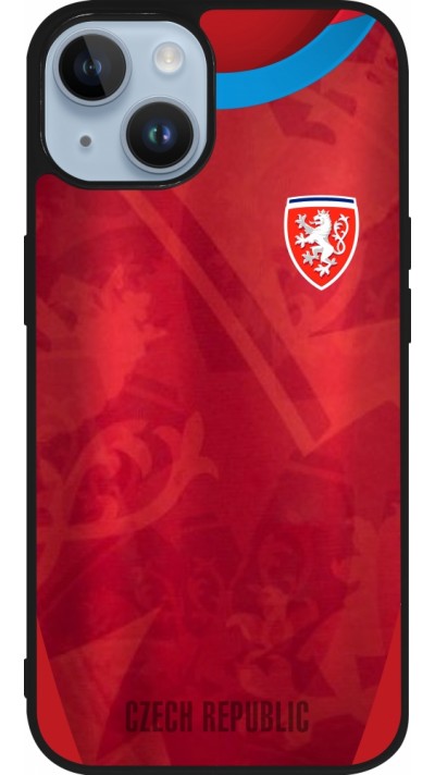 iPhone 15 Case Hülle - Silikon schwarz Tschechische Republik personalisierbares Fussballtrikot