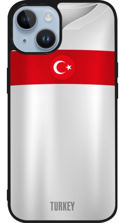 iPhone 15 Case Hülle - Silikon schwarz Türkei personalisierbares Fussballtrikot