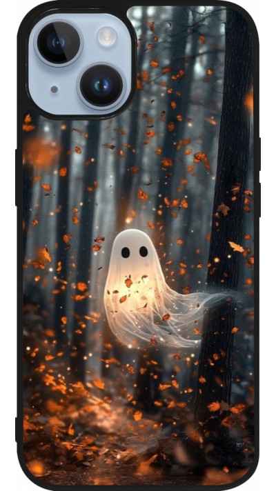 iPhone 15 Case Hülle - Silikon schwarz Halloween 2025 Ghost in the forest