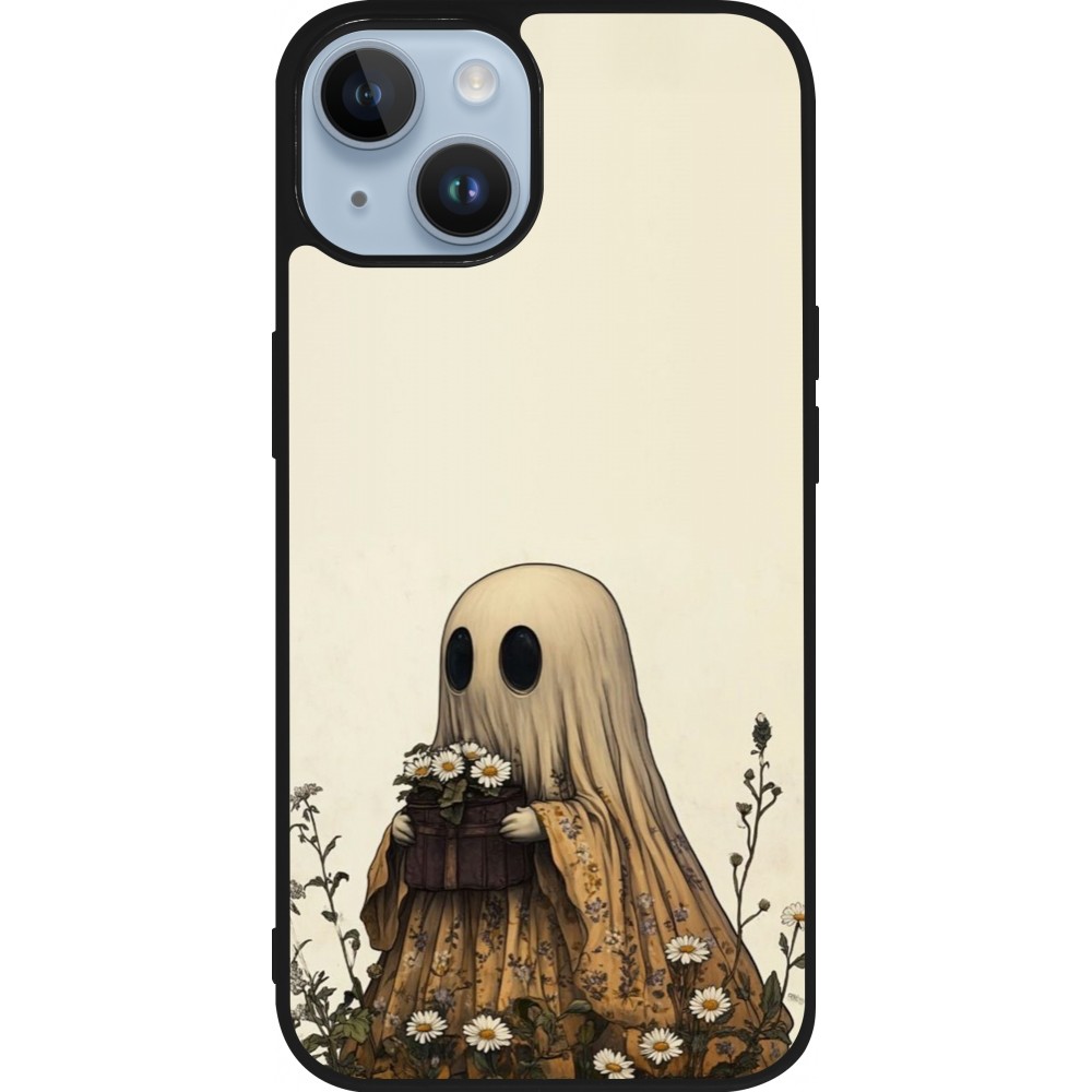 iPhone 15 Case Hülle - Silikon schwarz Halloween 2025 Ghost gardener