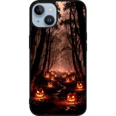 iPhone 15 Case Hülle - Silikon schwarz Halloween 2025 Road of Terrifying Pumpkins