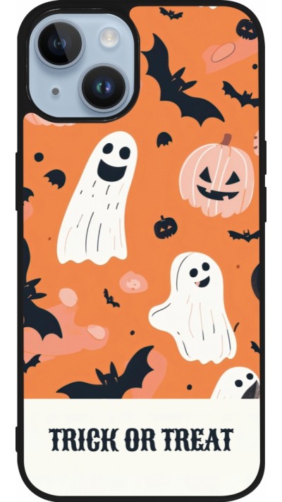 iPhone 15 Case Hülle - Silikon schwarz Halloween 2025 Trick treat