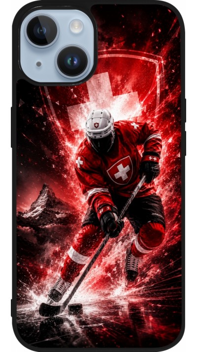 iPhone 15 Case Hülle - Silikon schwarz Hockey World Championship Player