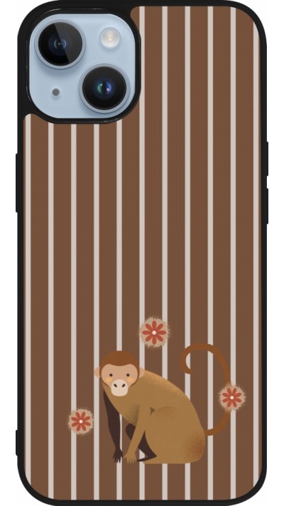Coque iPhone 15 - Silicone rigide noir Monkey with stripes Coque iPhone 15 - Silicone rigide noir Monkey with stripes