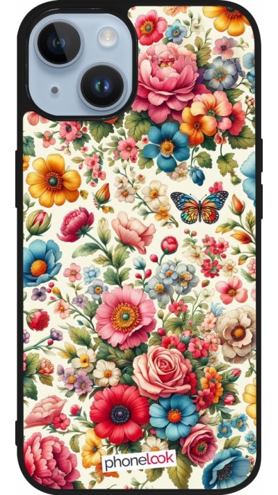 iPhone 15 Case Hülle - Silikon schwarz Spring 25 fruehling bluetend