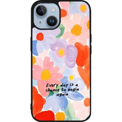 iPhone 15 Case Hülle - Silikon schwarz Every day is a chance Spring 2026