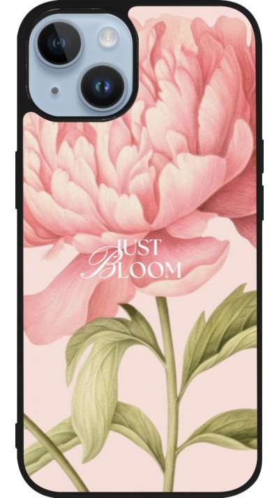Coque iPhone 15 - Silicone rigide noir Just Bloom Spring 2026
