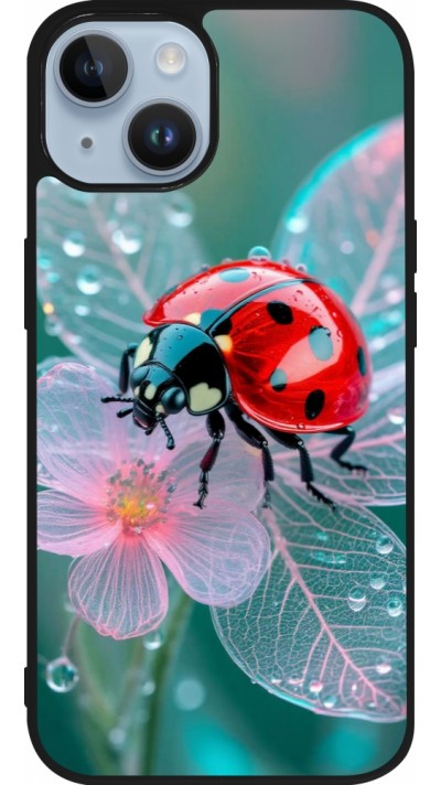 Coque iPhone 15 - Silicone rigide noir Ladybird in bloom Spring 2026