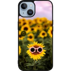 iPhone 15 Case Hülle - Silikon schwarz Sunflower with glasses Spring 2026
