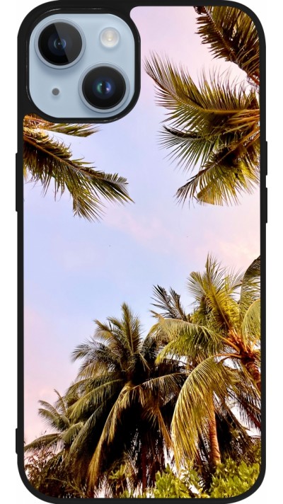 iPhone 15 Case Hülle - Silikon schwarz Summer 2023 palm tree vibe