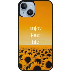 iPhone 15 Case Hülle - Silikon schwarz Summer 2025 Enjoy your life