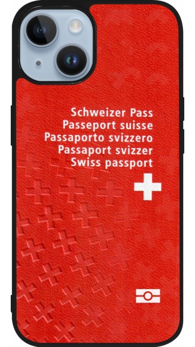 Coque iPhone 15 - Silicone rigide noir Swiss Passport