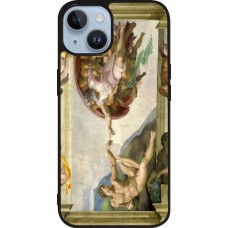 iPhone 15 Case Hülle - Silikon schwarz Kunstbild - Die Erschaffung Adams - Michelangelo