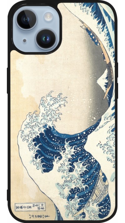 iPhone 15 Case Hülle - Silikon schwarz Kunstbild - Die große Welle vor Kanagawa - Hokusai