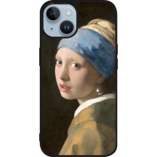 iPhone 15 Case Hülle - Silikon schwarz Kunstbild - Das Mädchen mit dem Perlenohrring - Jan Vermeer