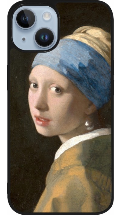 iPhone 15 Case Hülle - Silikon schwarz Kunstbild - Das Mädchen mit dem Perlenohrring - Jan Vermeer