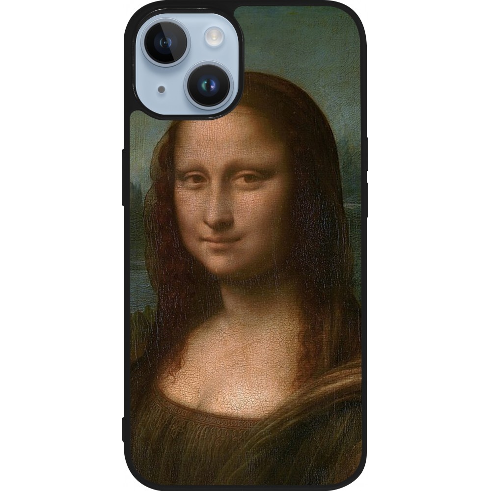 iPhone 15 Case Hülle - Silikon schwarz Kunstbild - Mona Lisa - Leonardo de Vinci