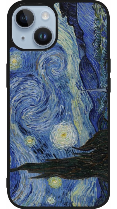 iPhone 15 Case Hülle - Silikon schwarz Kunstbild - Sternennacht - Van Gogh