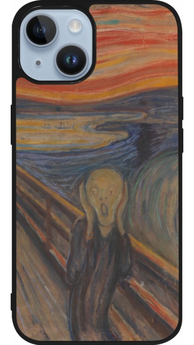 iPhone 15 Case Hülle - Silikon schwarz Kunstbild - Der Schrei - Edvard Munch