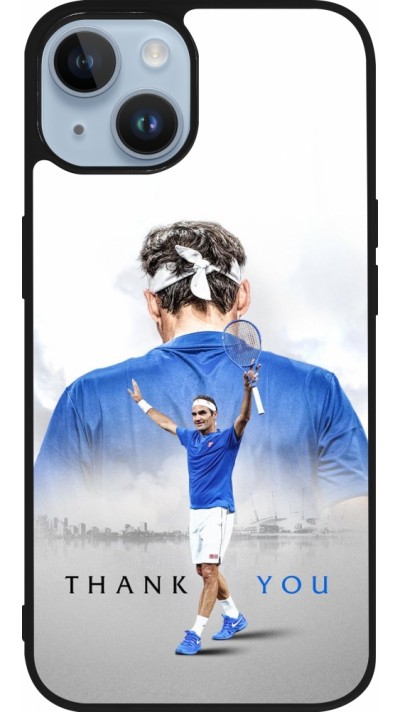 Coque iPhone 15 - Silicone rigide noir Thank you Roger