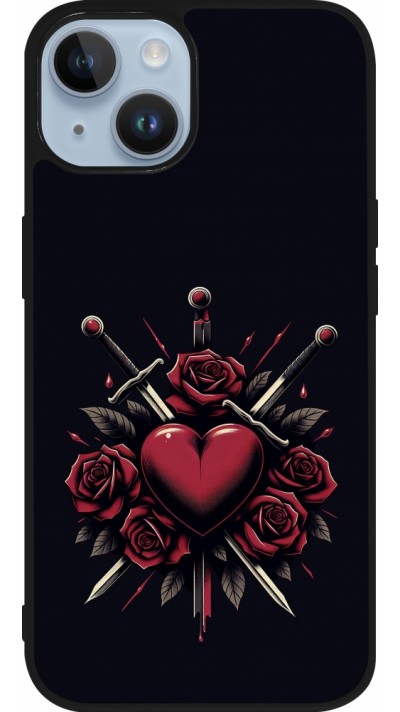 iPhone 15 Case Hülle - Silikon schwarz Valentine 2024 gothic love
