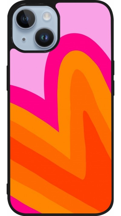 iPhone 15 Case Hülle - Silikon schwarz Valentine 2024 heart gradient