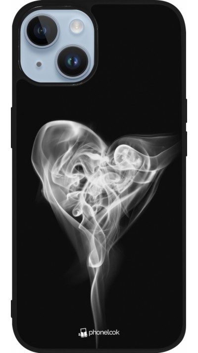 Coque iPhone 15 - Silicone rigide noir Valentine 2022 Black Smoke