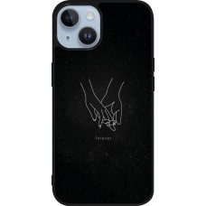 iPhone 15 Case Hülle - Silikon schwarz Valentine 2023 hands forever
