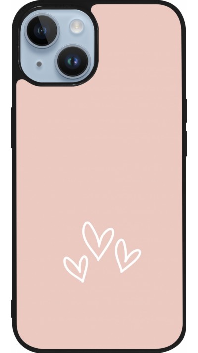 iPhone 15 Case Hülle - Silikon schwarz Valentine 2023 three minimalist hearts
