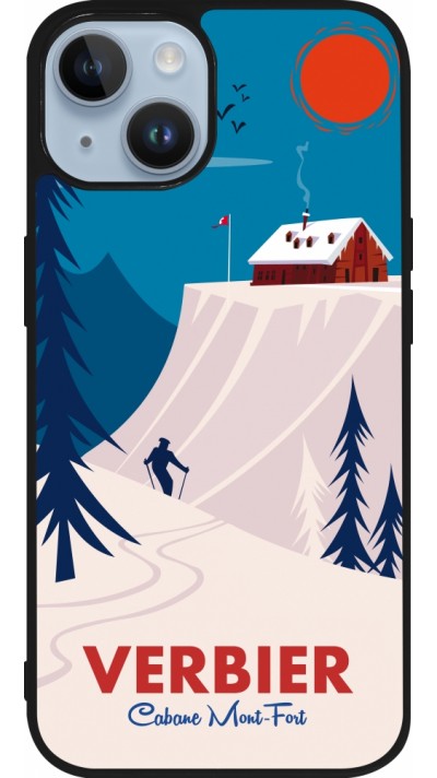 iPhone 15 Case Hülle - Silikon schwarz Verbier Cabane Mont-Fort